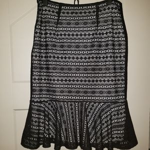 Black, Lace, Ruffle Skirt w/ side zipper